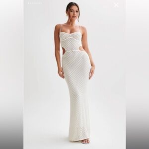 Meshki Nerida Knit Cut Out Maxi Dress Ivory